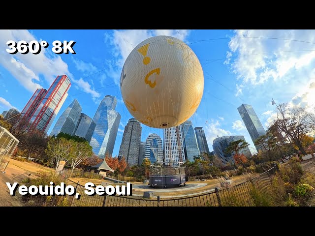 [360° VR] 37 MIN Walk: Yeouido, Seoul's Power Island (Finance & Parliament) | Relaxing ASMR