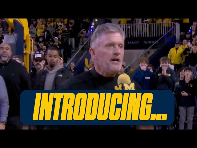 Michigan Football HC Kyle Whittingham introduced at Crisler Center with coaching staff I #goblue