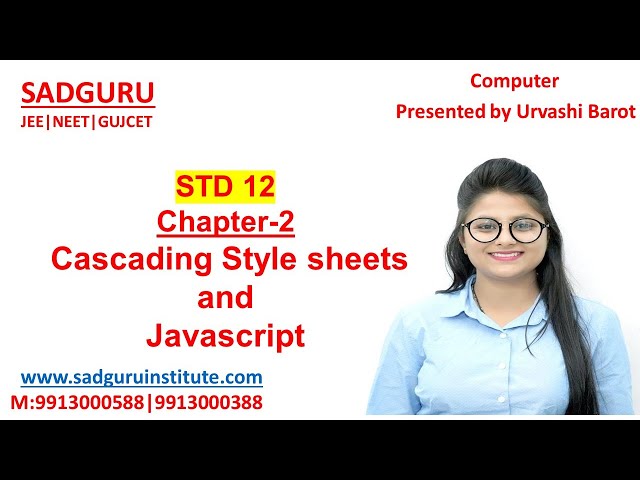 STD 12 |Chp-2|Cascading Style Sheets |PART 1| Theory +Practical