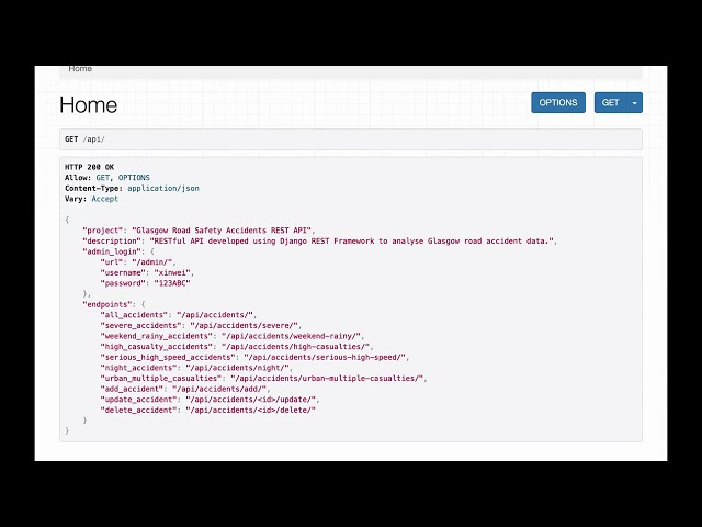 CM3035 Advanced Web Development RESTful Web API Demo Video