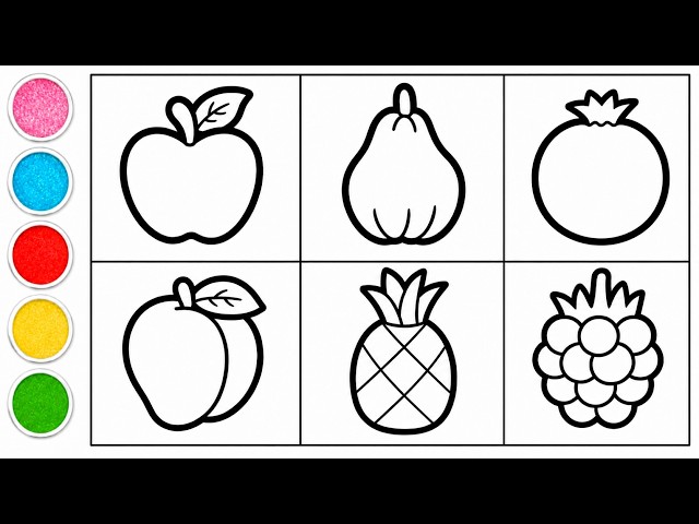 Learn Colors with Fruits 🎨🍎 | Fun Fruit Coloring Activity for Kids | Fruits Name | Preschool Video