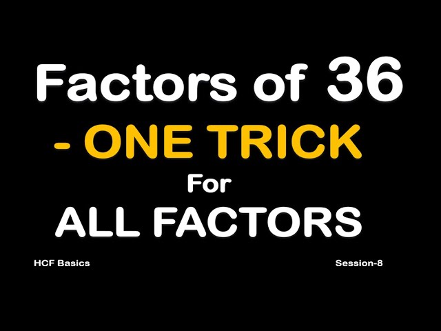 How to Find All Factors of Any Number | Example: 36 | Quick Easy Trick | CBSE & ICSE Maths