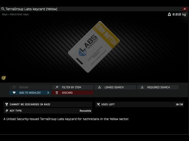Labs yellow keycard room short guide