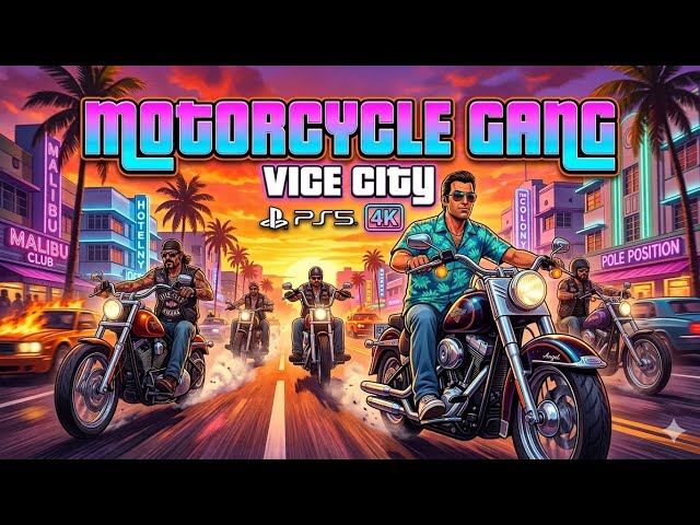 We Play GTA VIce City Before GTA VI - #7 - Motorcycle Gang  (4K 60FPS PS5 PRO) English Subtitles