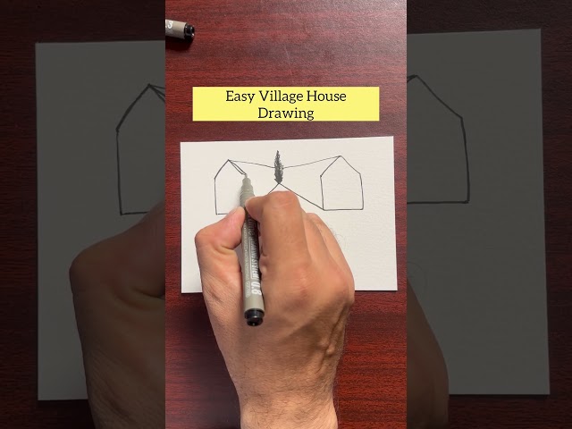 Easy Village House Drawing ✏️ | Simple Scenery Sketch Step by Step | Pencil Drawing Tutorial #art