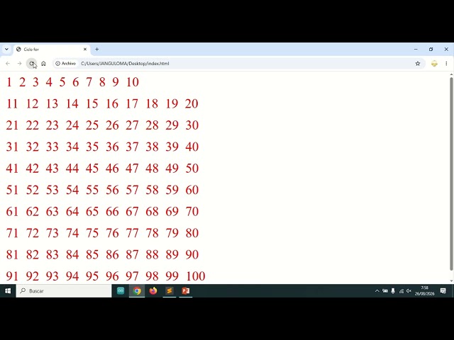 JavaScript tutorial para principiantes  Ciclo For
