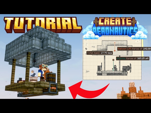 How To Make A Simple Early Game Airship - Create Aeronautics Tutorial for Beginners