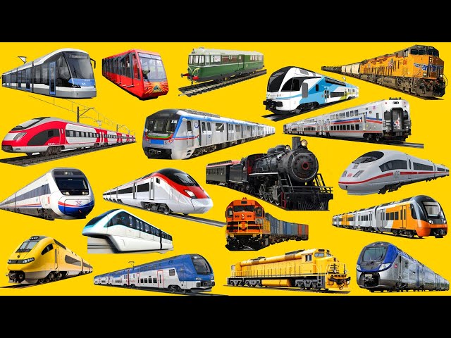 TRAIN and SUBWAY | Learn Railway Transport in English | Tram, Submarine, Train