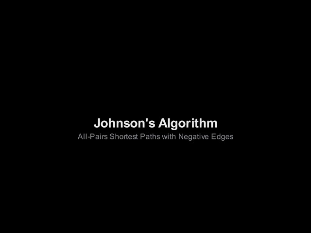 Johnson Algorithm