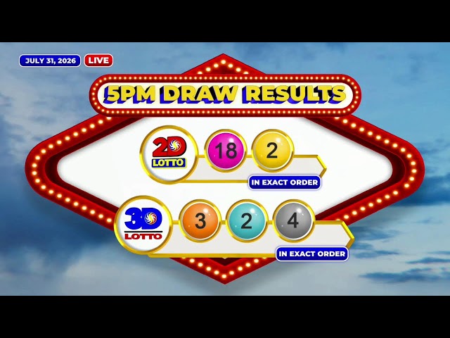 [LIVE] PCSO 5:00 PM Lotto Draw - July 31, 2026