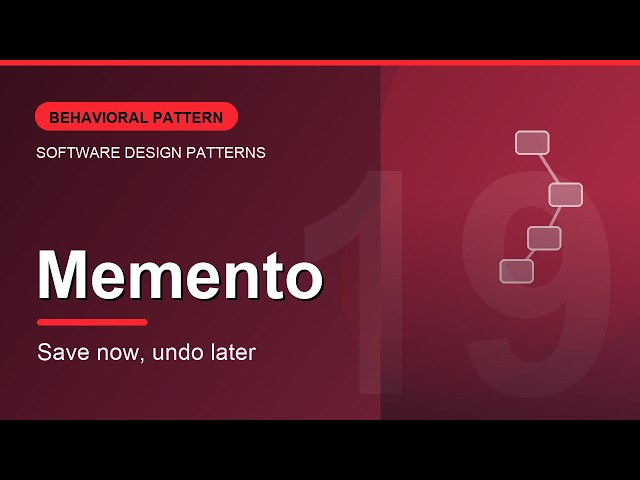 Memento Design Pattern Explained | Save Now, Undo Later