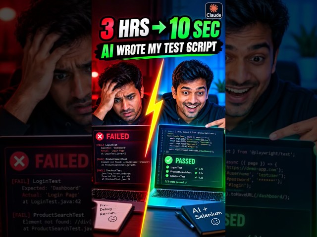 This AI Wrote My Selenium Script in 10 Seconds🤯 #shorts #claude #aitools #usa #viral #qaengineer #ai