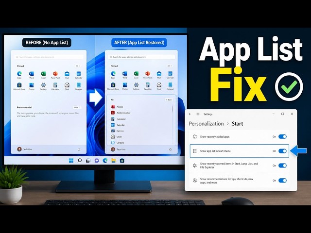 How to Fix App List Not Showing in Start Menu on PC
