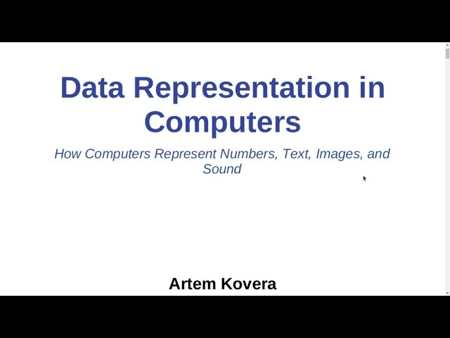 Data Representation in Computers - Course