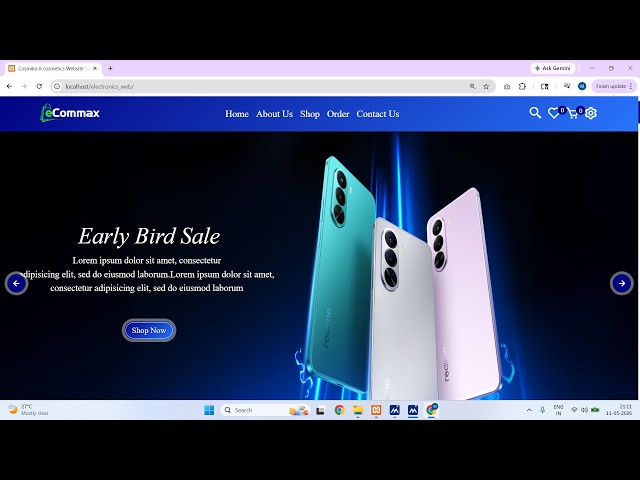5.Build & deploy Full stack electronic shop Website using: HTML, CSS, JS, PHP & MySQL (PART FIVE)