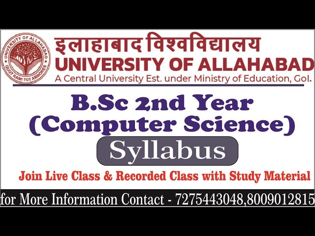 #UNIVERSITY_OF_ALLAHABAD | B.SC(2nd Year) Computer Science Course Details in Hindi | B.Sc.(CS) |
