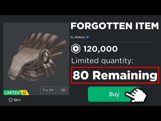 There Are Only 80 Copies Of This FORGOTTEM Roblox Limited...