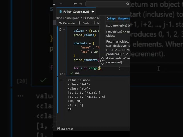 Range Method in Python Programming #coding #programming #python