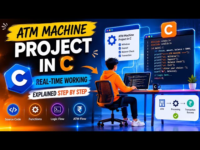 💻 ATM Machine Project in C | Real-Time Working Explained Step by Step (Beginner Friendly 2026)