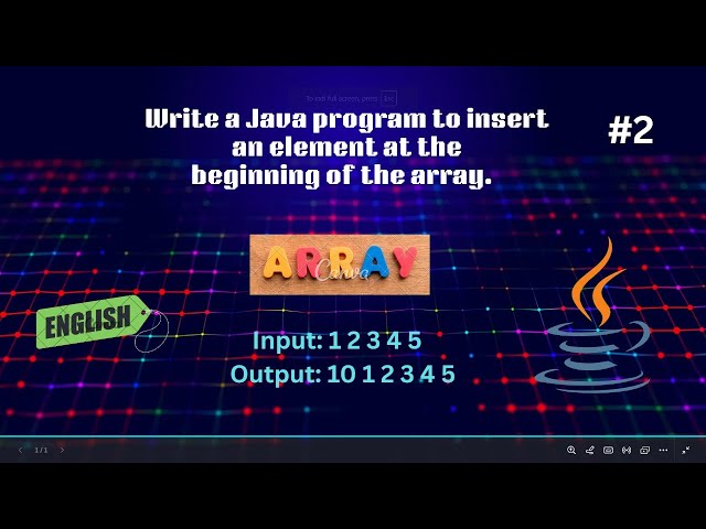 Java Program #2 Insert an Element at Beginning of Array in Java| Array Basics | Code & Innovate