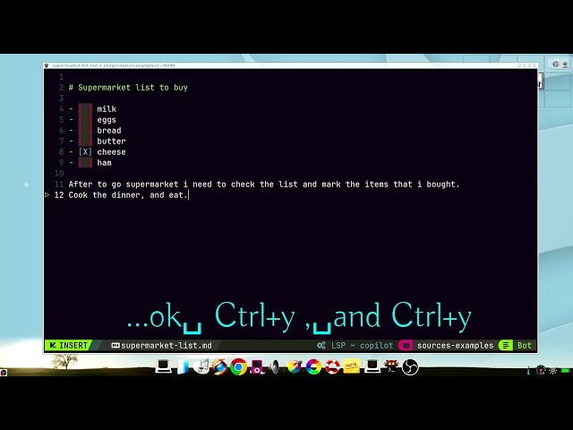 NeoVim Copilot demonstration with code examples