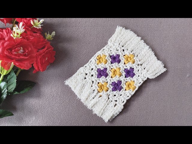 DIY Macrame Flower Pattern Coaster | Macrame Coaster Tutorial