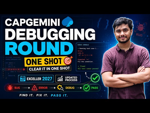Debugging Round 🔥 | Capgemini Ex-celler 2027 🔥| Java Questions | One shot 🚀