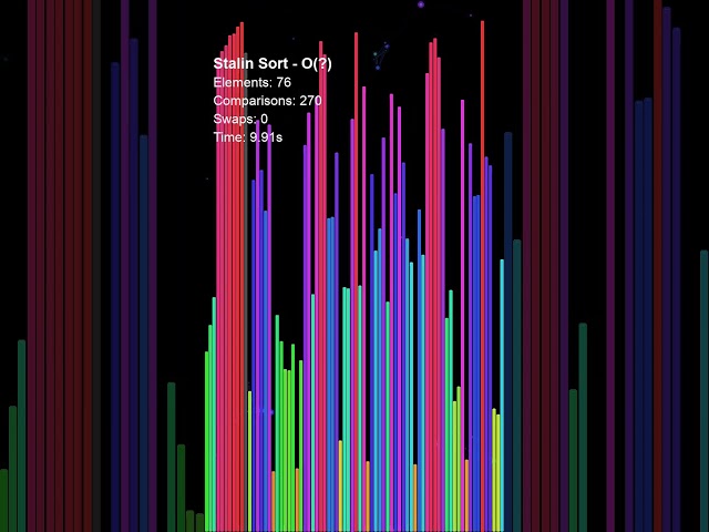 Stalin Sort — rainbow colorful