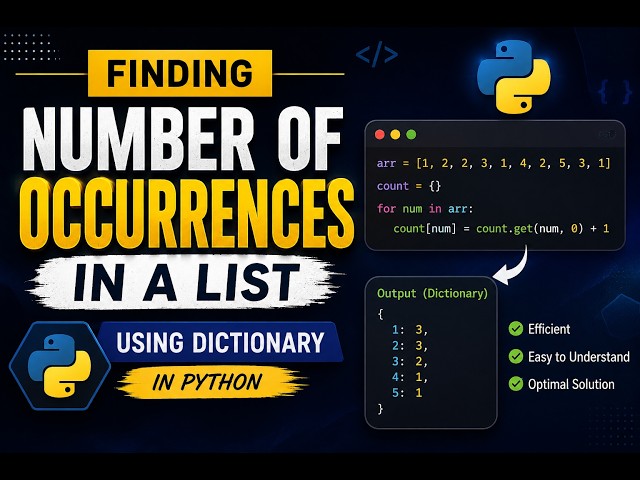 Find The Number of Occurrences In A List Using Dictionary | Python DSA