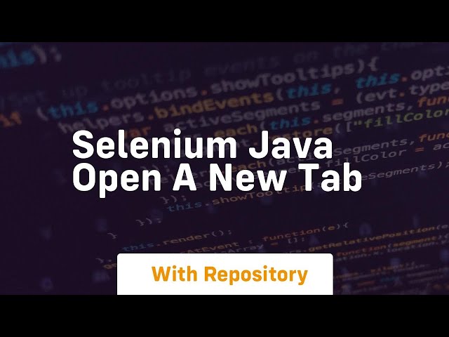 selenium java open a new tab