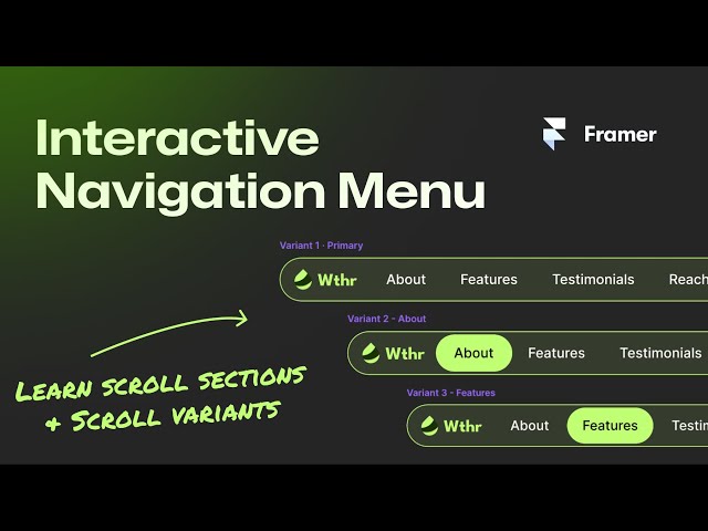 Interactive Navigation Menu in Framer (No-code tutorial)