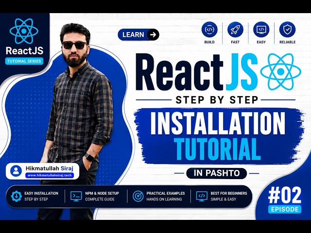ReactJS #002 | ReactJS Installation Tutorial in Pashto | Install React JS with Vite