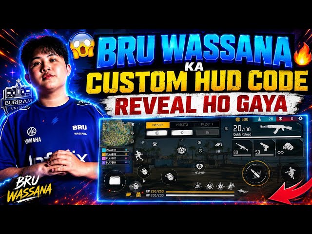 💯 BRU WASSANA Ka ORIGINAL CUSTOM HUD CODE REVEAL HO GAYA 😱 | #wassanaff #buriramunited #2finger 