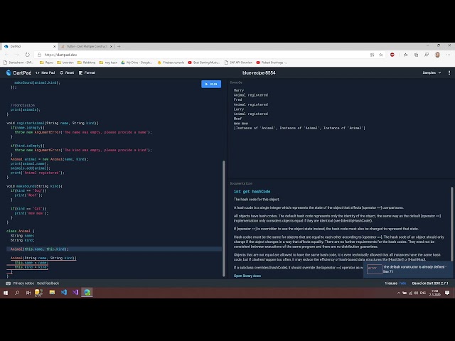 Dart Programming | Learn the Basics Step by Step | Constructor Inputs 2020