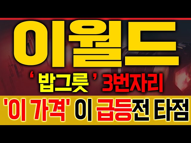 [이월드 시세분석] 밥그릇 3번자리! ‘이 가격’부터 매수 가능합니다⚡ [매집포착]