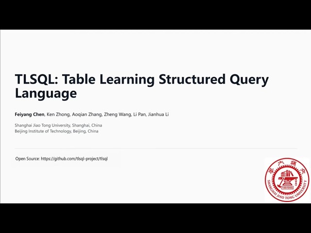 Demo of the Paper “TLSQL: Table Learning Structured Query Language”