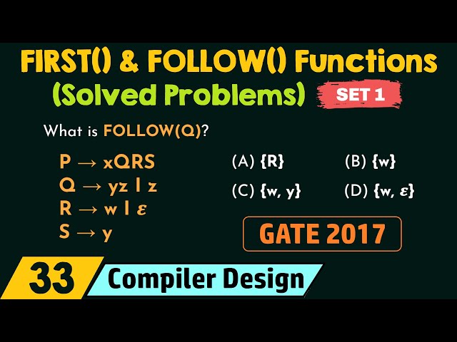 FIRST() and FOLLOW() Functions – Solved Problems (Set 1)