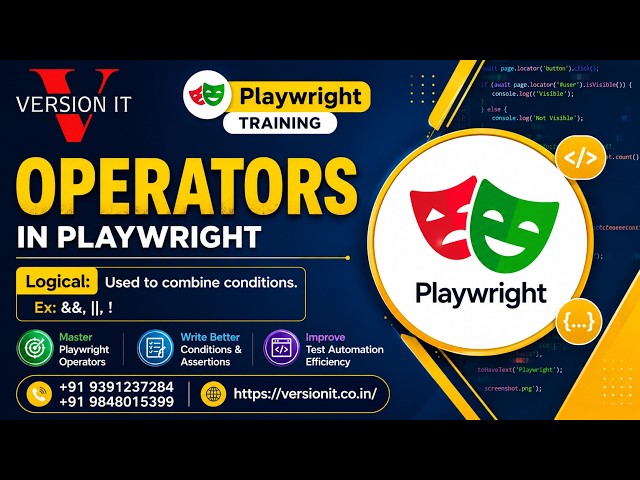 Playwright Operators Explained | Logical Operators (&&, ||, !) with Real-Time Examples | JavaScript