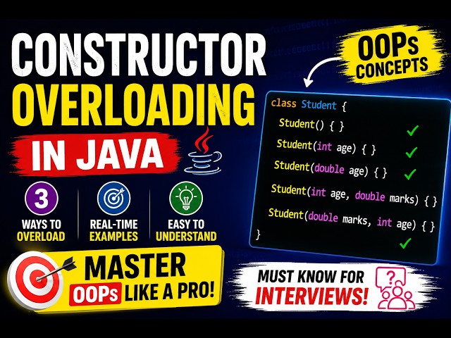 255. Constructor Overloading in Java (Selenium Java 2026)
