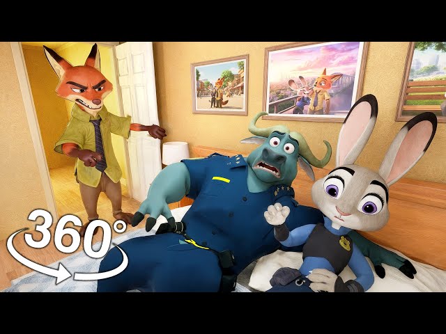 360° Zootopia: Nick Wilde Catches Judy Hopps Cheating With Chief Bogo | VR 8K