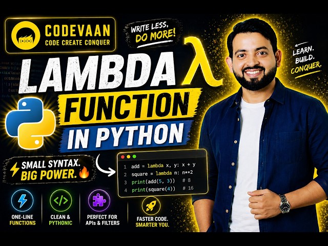 Lambda Functions in Python 🔥 | Write Less, Do More! (Full Guide)
