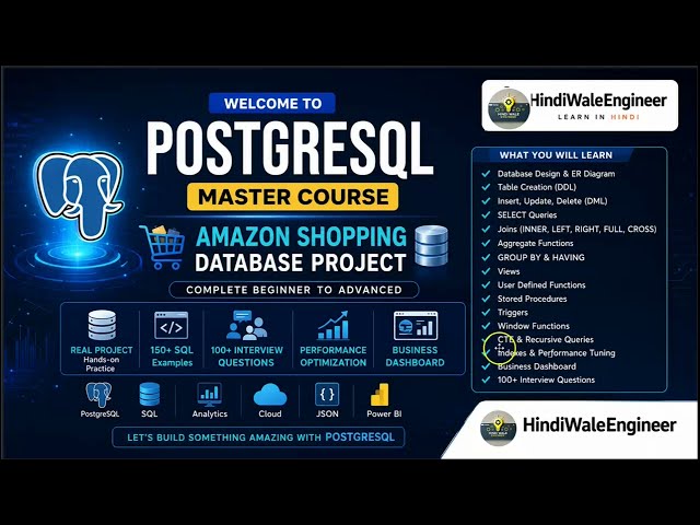 PostgreSQL Amazon Shopping Database Project | Part 1 | ER Diagram, Database Design & Table Creation