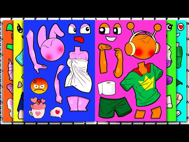 [Sticker Book ASMR] Incredibox Sprunki - PINKI AND OREN HAVE A FUNNY LOVE STORY 😂💖 SUS MOD