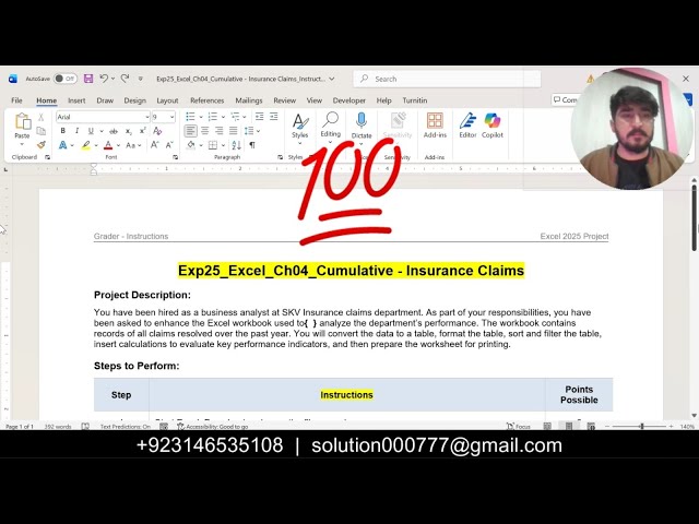 Exp25_Excel_Ch04_Cumulative - Insurance Claims #ExcelChapter4 #InsuranceClaims #exp25_excel_ch04