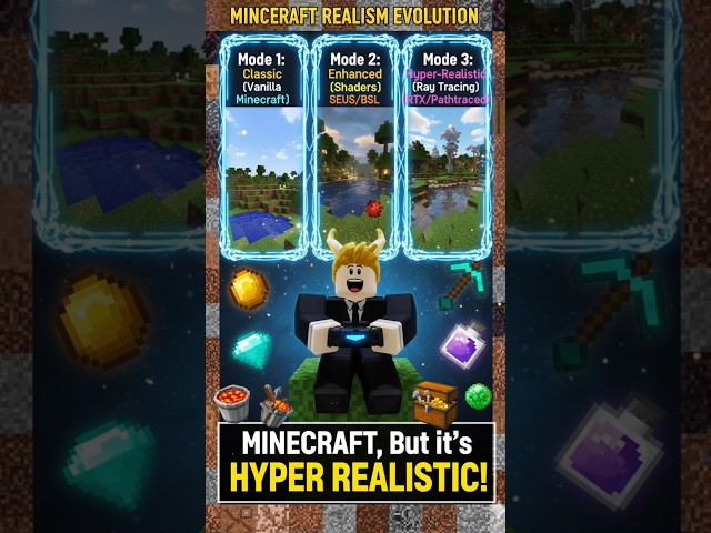 “I made Minecraft fully realistic.”🤯🤫