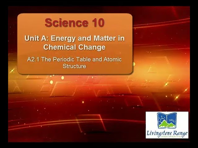 S10 A2 1 The Periodic Table and Atomic Structure