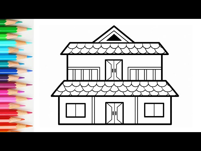 Easy Modern House Drawing | Drawing Tutorial for beginners | Beautiful House Drawing Step by Step