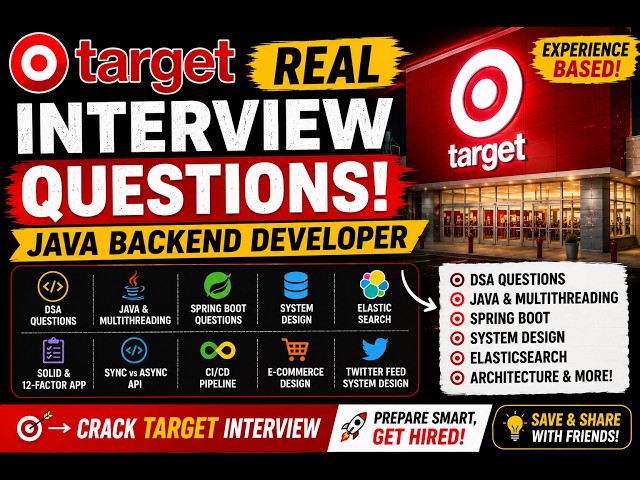 Target Java Backend Interview Questions | Real Interview Experience | DSA, Spring Boot System Design
