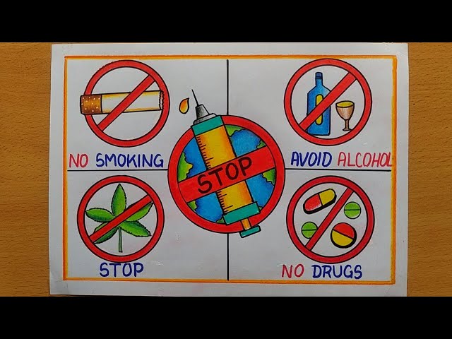 International Day Against Drugs Abuse poster drawing| Say No to Drugs poster| Drug Poster|No smoking