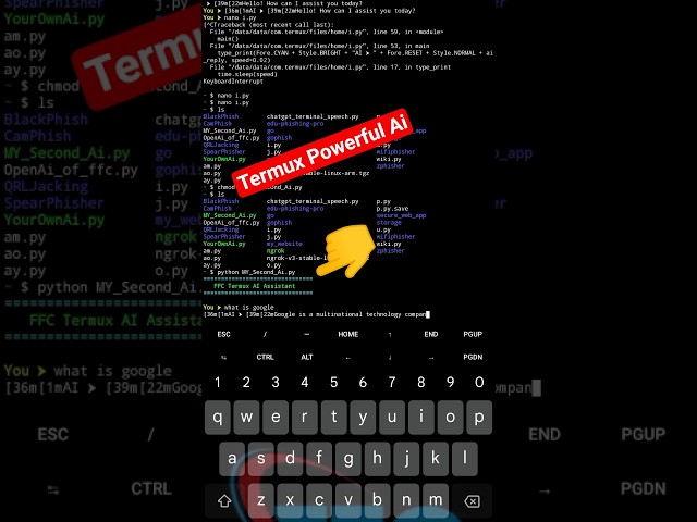 I Built My Own Ai With Termux Using Python #viralshorts #codingtutorial #termuxcourse #plzsubscribe